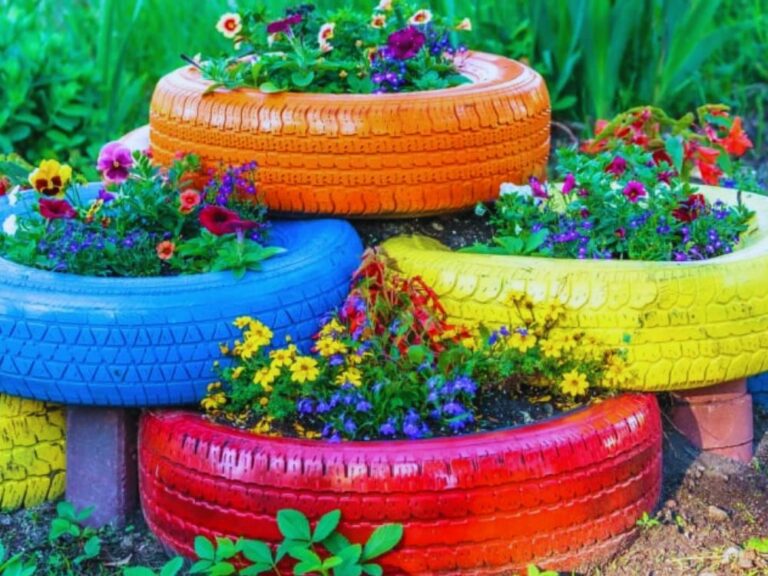 Como Fazer Decorações de Jardim com Pneus