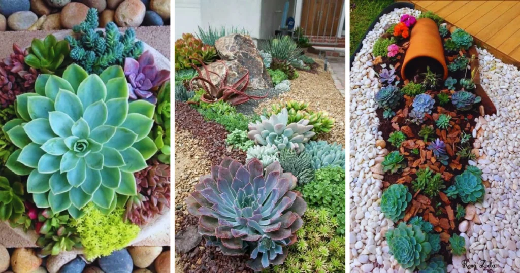 Jardim de Rochas com Suculentas